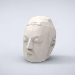 Printable Head if Buddha Lowpoly Style 3D print model