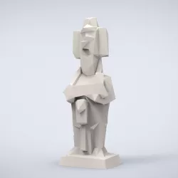 Printable Ruler Kninch Chapat Lowpoly Style 3D print model