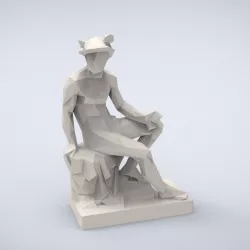 Printable Statue of Mercury Lowpoly style 3D print model
