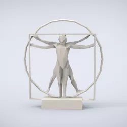 Printable Vitruvian Lowpoly Style 3D print model