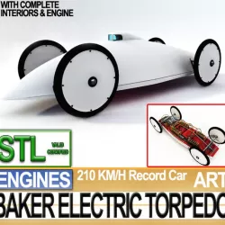 Record Car Baker Electric Torpedo 1902 STL Printable 3D print model