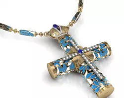 reliquary cross with stones 3D print model