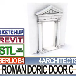 Renaissance Doric Door C Revit STL Printable 3D print model