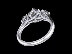 Ring  Solitaire 3 Stones 3D print model
