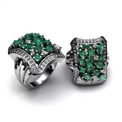 Ring with emeralds 026 3D print model