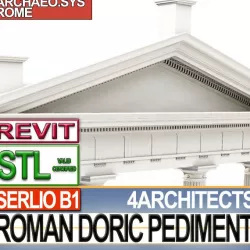 Roman Doric Pediment Serlio Block B1 3D print model