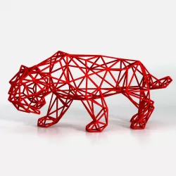 Saber Toothed Tiger Wireframe 3D print model