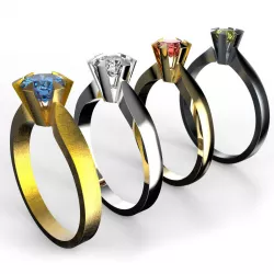 Set from Four Solitaire Ring 3D print model