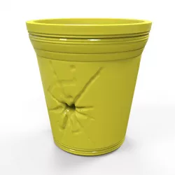 Shot glass with gunshot 3D print model