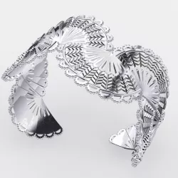 Silver Fan Cuff 3D print model