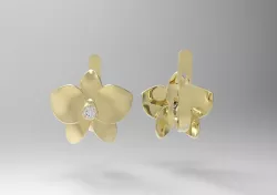 Simple orchid orchidea orchidacea earrings 3D print model