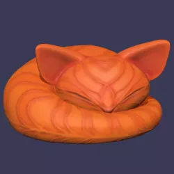 Sleepy Kitten 3D print model