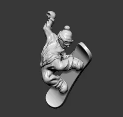 Snowboarder pendant 3D print model