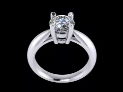 Solitaire Ring Without Side Diamonds - CC41-B 3D print model