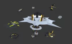 Space Battleship Free low-poly  3D model
