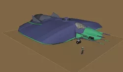 SQ Conqueror - Multirole space combat corvette class at a stands 3D print model