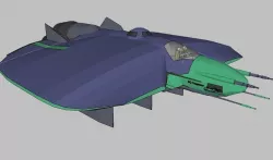 SQ Conqueror - Multirole space combat corvette class with bombs  3D print model