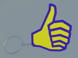 Thumbs Up Keychain 3D print model