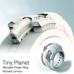 Tiny Planet Movable Finger Ring Contest Entry 3D print model