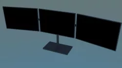 Triple monitor setup Free 3D model