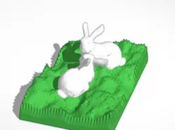 two bunnies looking at each other 3D print model
