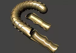 Umbrella Handle Attachment - Dragon Curve Hook 3D print model