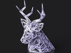VORONOI DEER HEAD 3D print model