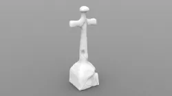 Weathered Cross Headstone 3D print model