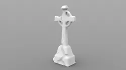 Weathered Cross Tombstone 3D print model