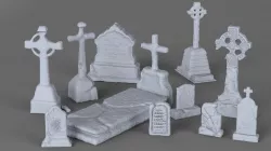 Weathered Tombstone Collection 3D print model