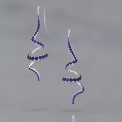 Winding Crystal Earring 3D print model