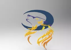 wolf vector 3D print model