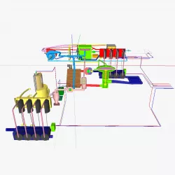 Wood gas fed AT IC motor 3D print model