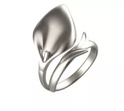 Adjustable Arum Lily Flower Ring 3D print model