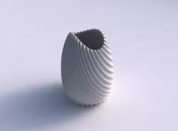 Bowl compressed with bent extruded lines 3D print model
