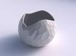Bowl Spheric wavy with fine organic cells 3D print model