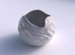 Bowl Spheric wavy with fine twisted organic cells 3D print model