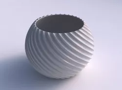 Bowl spheric with bent extruded lines 3D print model