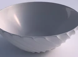 Bowl wide with bent extruded lines 3D print model