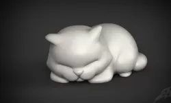Cute Sleepy Cat for 3D Print STL  3D print model