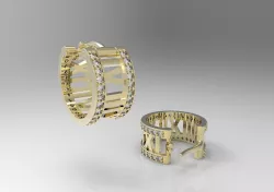 Earrings with roman numbers 3D print model