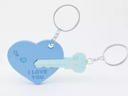 Heart Shaped Key Chain for Couples 3D print model
