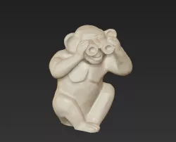 horoscope symbol blind monkey chinese 2016 see nothing 001 3D print model