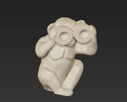 horoscope symbol blind monkey chinese 2016 see nothing 3D print model