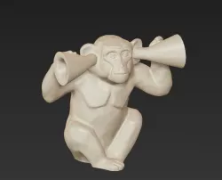 horoscope symbol deaf monkey chinese 2016 hear nothing 3D print model