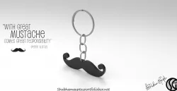 Mustache Keychain 3D print model