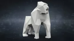 Printable gorilla souvenir model in low-poly style 3D print model