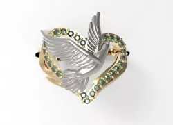 Ring Dove of peace STL 3D print model