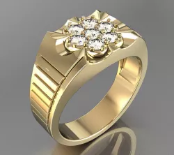 Ring for man Flow 4 sizes 3D print model