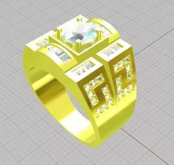 Ring men diamond 3D print model